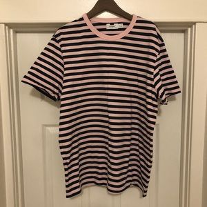 Topman Pink and Navy Stripe Tee